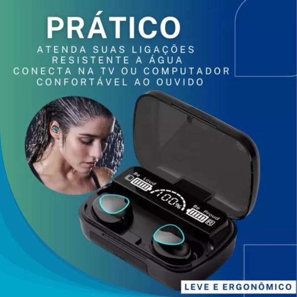 Imagem de Fone De Ouvido Bluetooth 5.1 Sem Fio Automático Estéreo Longa Distancia M10 TWS