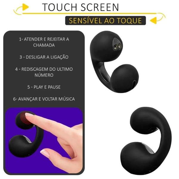 Imagem de Fone De Ouvido Bluetooth 5.3 Bateria Longa Duração Sem Fio Cor Preto