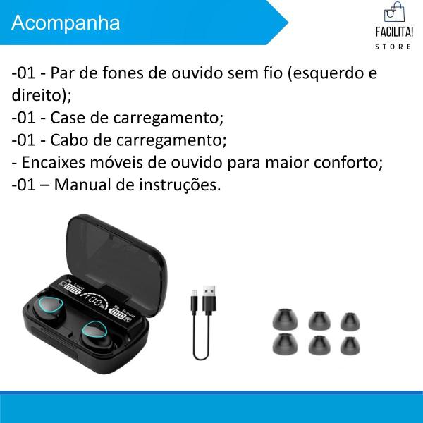 Imagem de Fone de ouvido bluetooth 5.3 - Função power bank e resistente a água