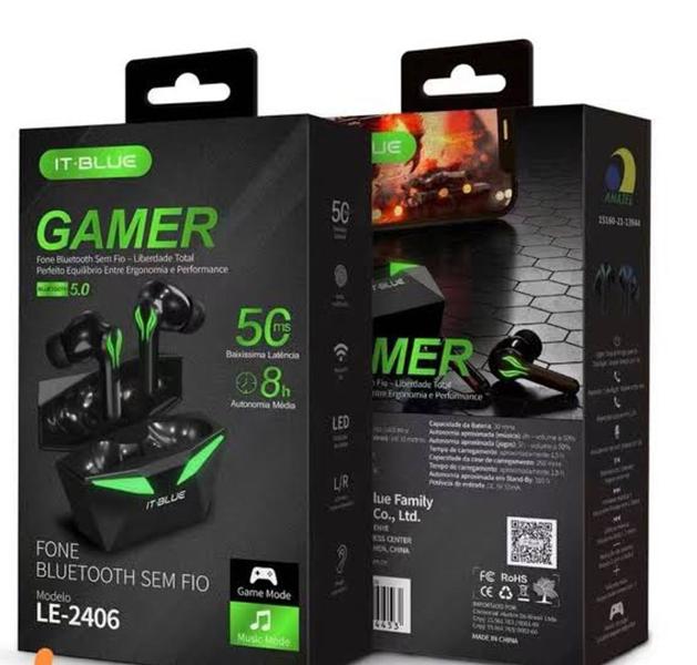 Imagem de Fone de ouvido bluetooth gamer 5.3  LE 2406