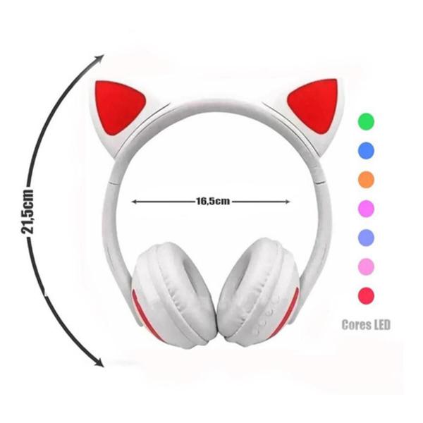 Imagem de Fone De Ouvido Bluetooth Gatinho Exbom - Rosa