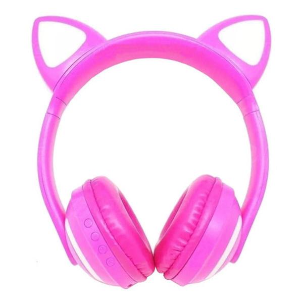 Imagem de Fone De Ouvido Bluetooth Gatinho Exbom - Rosa