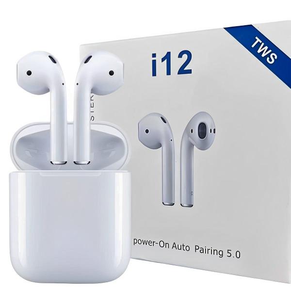 Imagem de Fone de Ouvido Bluetooth I12 In-ear Par de Fones Sem Fio Touch Microfone Embutido Ios e Android