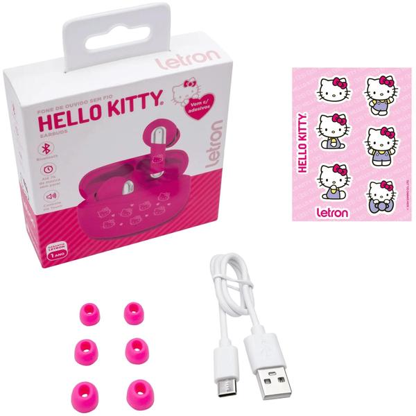 Imagem de Fone de Ouvido Bluetooth Letron Hello Kitty Rosa