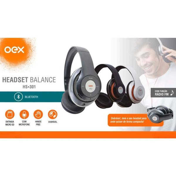 Imagem de Fone de ouvido bluetooth oex hs301 balance preto