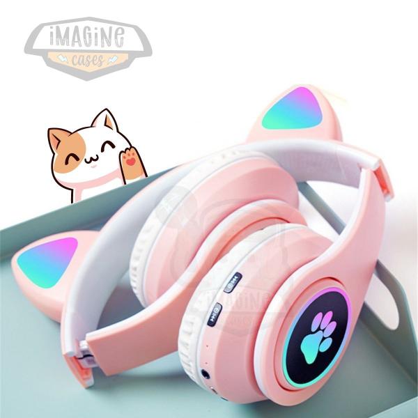 Imagem de Fone de Ouvido Bluetooth Orelha de Gato com Luz Led Colorido