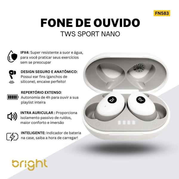 Imagem de Fone de Ouvido Bluetooth Portatil Tws Sport Bright