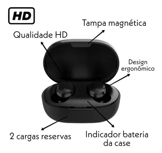 Imagem de Fone de ouvido Bluetooth Sem Fio Compatível Xiaomi Para Todos Modelos TWS