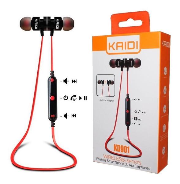 Imagem de Fone De Ouvido Bluetooth Sem Fio Kaidi Kd901 Vermelho