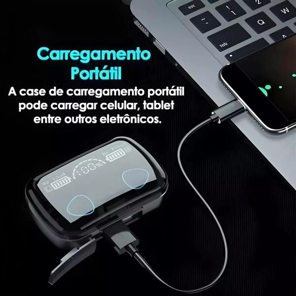 Imagem de Fone de Ouvido Bluetooth Sem Fio Wireless Original Led Tws  Com POWER BANK