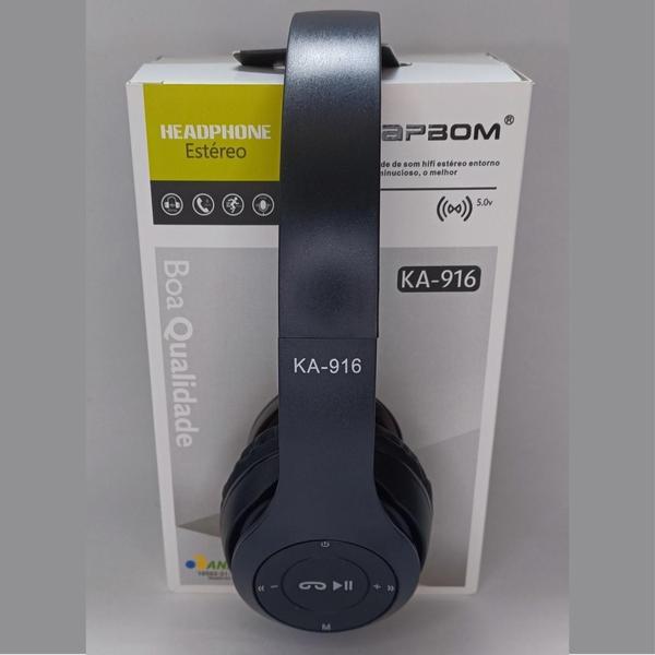 Imagem de Fone de Ouvido Bluetooth Sem Fios Over-Ear Barato Homologado Anatel - Kapbom