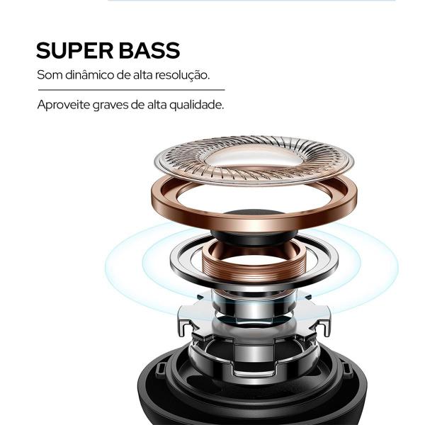 Imagem de Fone de ouvido Bluetooth WB In-ear Mini IO Sem fio Display Digital Bateria 20h, IPX4, Super Bass Compacto Touch sensível ao toque Conexão automática