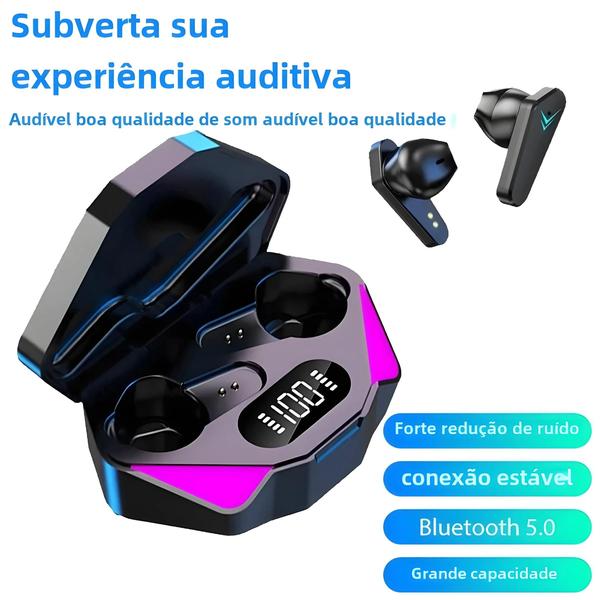 Imagem de Fone de Ouvido Bluetooth X15 TWS - Sem Fio, Baixa Latência e com Microfone para Jogos