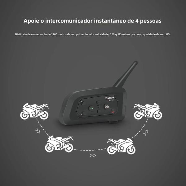 Imagem de Fone de Ouvido Bluetooth Xinowy V4C para Árbitro - Full Duplex 1200m - Futebol