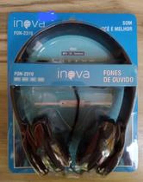 Imagem de Fone de ouvido com microfone INOVA 2310 preto, com fio, cabo de 1,20cm