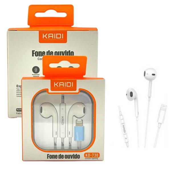 Imagem de Fone De Ouvido Com Microfone Kaidi Branco Kd-730 Ios