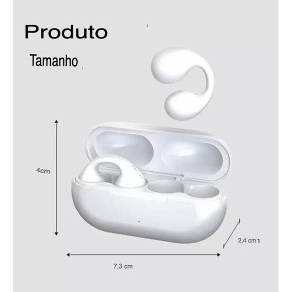 Imagem de Fone De Ouvido Earcuffs Auriculares Earbuds Condução De Ossos Sem Fio Bluetooth Cor Branco