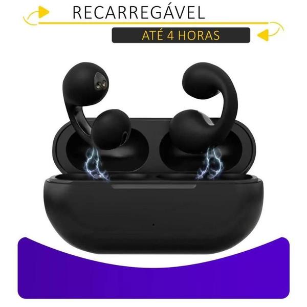 Imagem de Fone De Ouvido Earcuffs Auriculares Earbuds Condução De Ossos Sem Fio Bluetooth Cor Preto