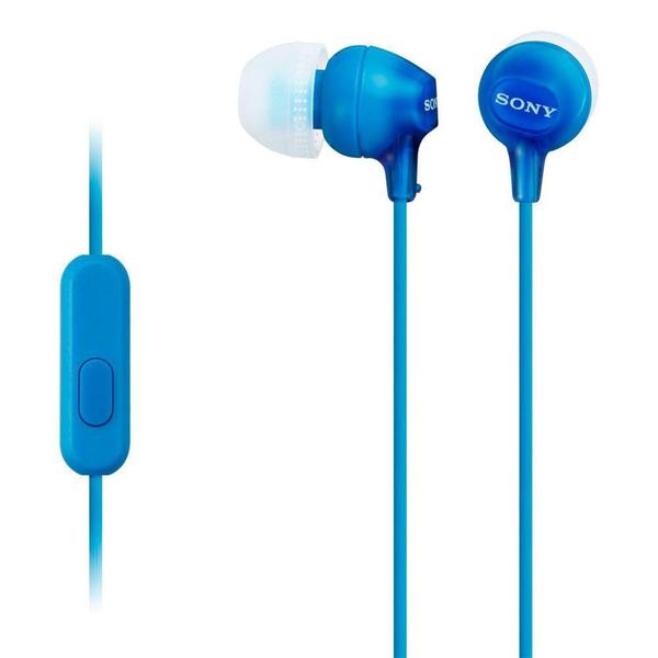 Imagem de Fone de Ouvido Estéreo Intra-auricular com Microfone Azul Sony - MDREX15APLIZUC