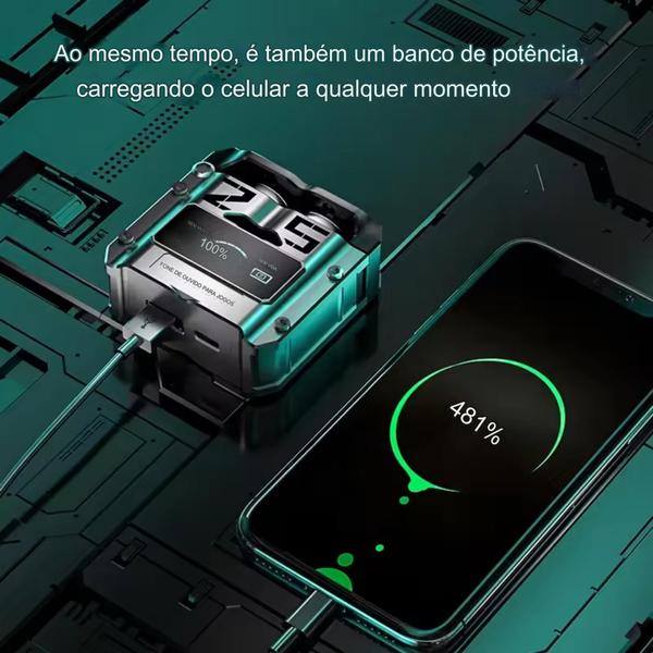 Imagem de Fone De Ouvido Estério Gamer Com Microfone Bluetooth Bateria Digital M25 Tws Iluminação Led M25FO