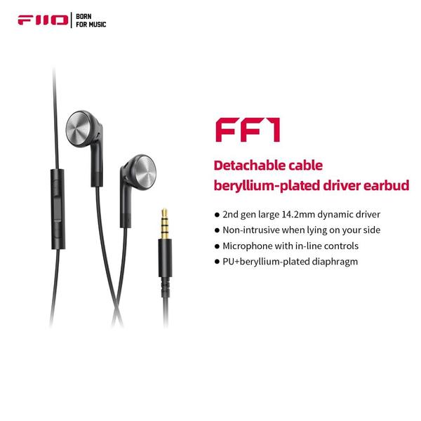 Imagem de Fone de Ouvido Fiio FF1 Preto Earbud Profissional