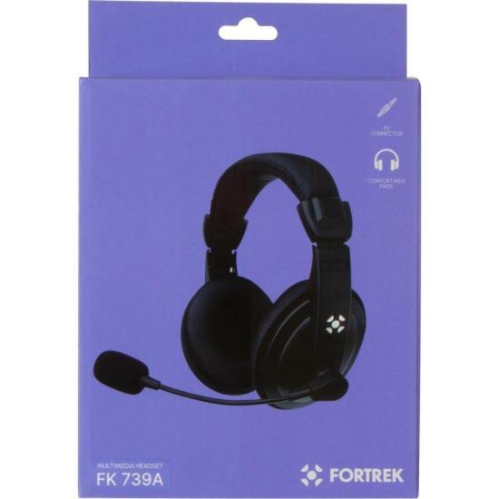 Imagem de Fone de Ouvido Fortrek HSL102 Multimídia Com Microfone Preto FK 739A