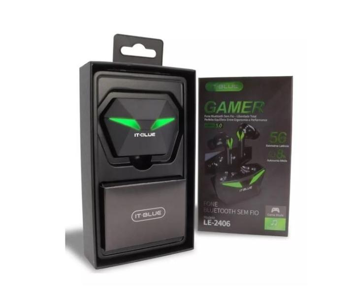 Imagem de Fone De Ouvido Gamer com Led Verde - Sem Fio Bluetooth 5.3