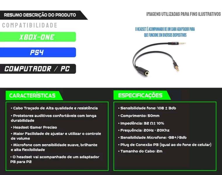 Imagem de Fone De Ouvido Gamer Com Microfone Headset Ej-901- Preto Com Vermelho