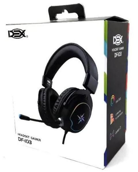 Imagem de Fone De Ouvido Gamer Dex Usb Headset Led Rgb - Df-103