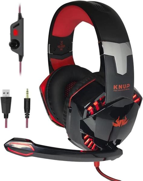 Imagem de Fone de Ouvido Gamer Headset Knup KP-455A com LED e Microfone