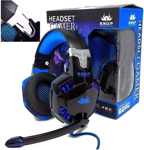 Imagem de Fone de Ouvido Gamer Headset Knup KP-455A com LED e Microfone