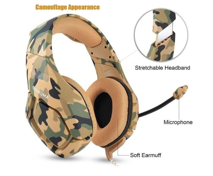 Imagem de Fone De Ouvido Gamer Onikuma K1-B Camouflage Yellow