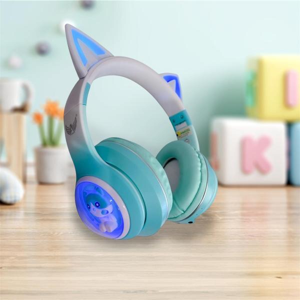 Imagem de Fone de ouvido gatinho orelha gato carinha sem fio colorido Bluetooth Led