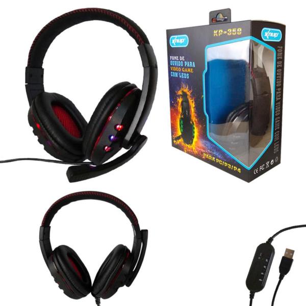 Imagem de Fone De Ouvido Headset Game Usb Ps3 Microfone Knup