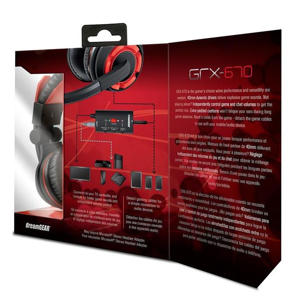 Imagem de Fone de Ouvido Headset Gamer GRX-670 Dreamgear DGUN-2588 Preto e Vermelho