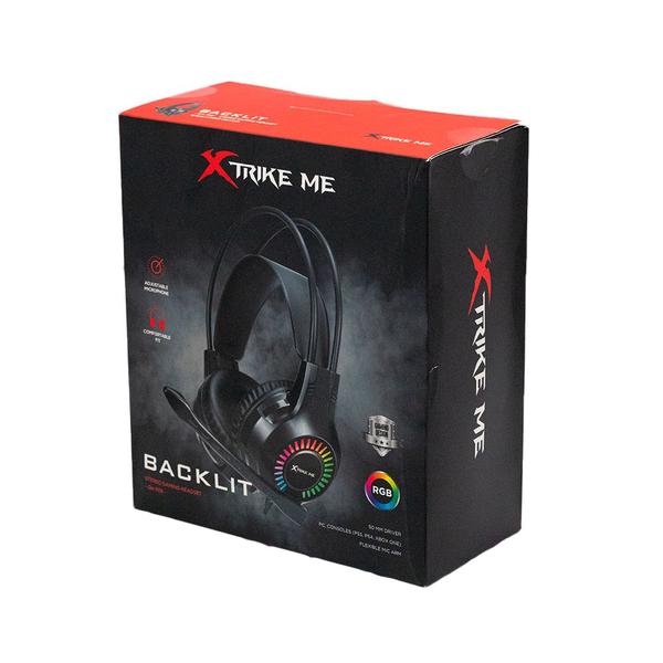 Imagem de Fone de Ouvido Headset Gamer Xtrike Me Backlit 2x3.5mm + USB pc Black RGB GH-709