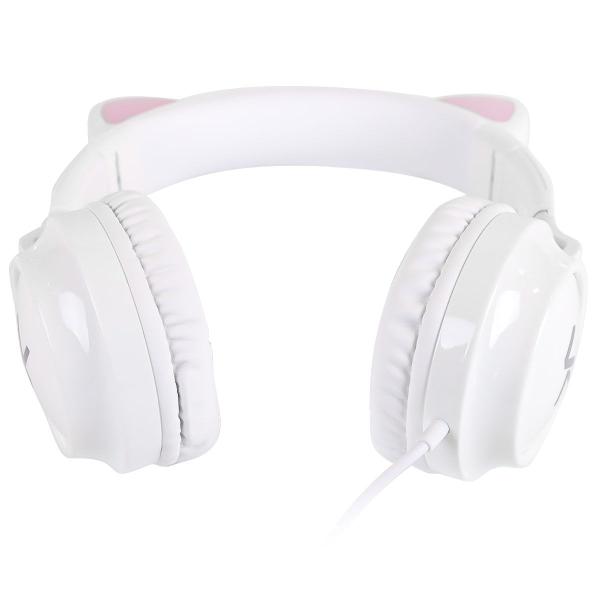 Imagem de Fone De Ouvido Headset Kitty Ear - Orelha De Gato Branco Com Microfone Cabo 1.2m Plug P2 Estereo P3 - Ke110b