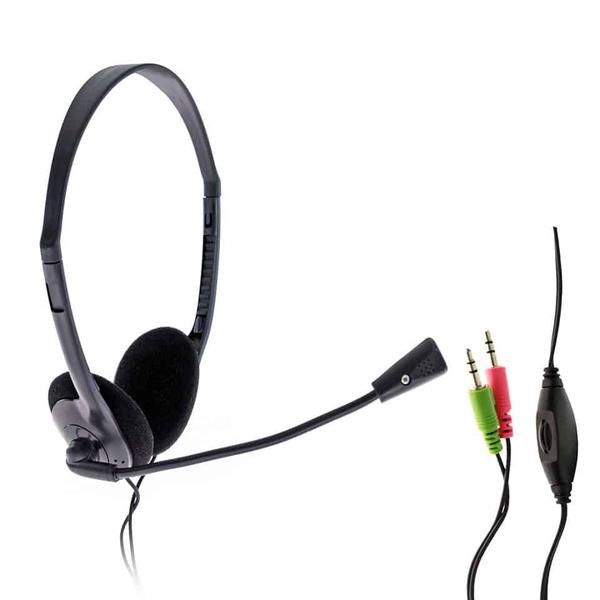 Imagem de Fone de Ouvido Headset Microfone Ajustável Controle de Voluma P2 Duplo 3,5mm Hoopson F-024