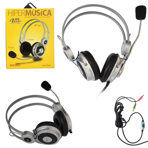 Imagem de Fone de Ouvido Hipermusica c/ Microfone - HM- 610MV - Infokit