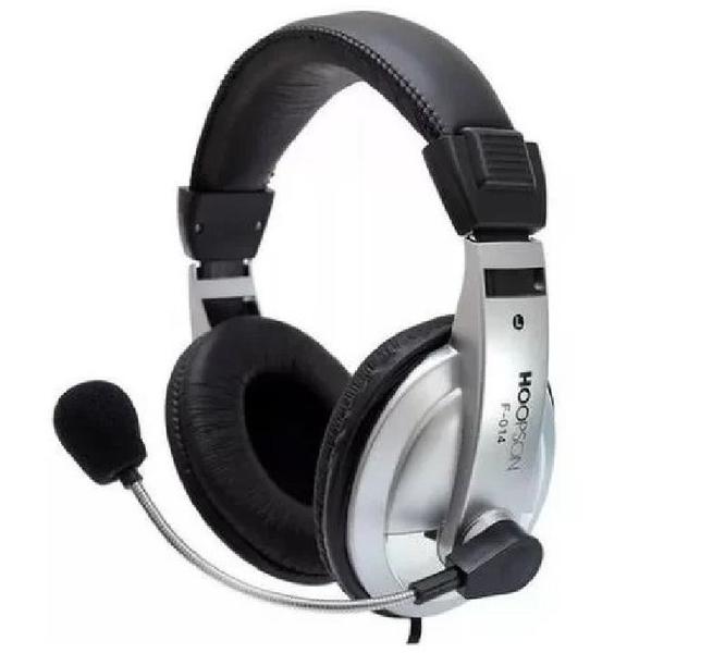 Imagem de Fone De Ouvido Hoopson Headset C/Mic F-014 Prata/Preto