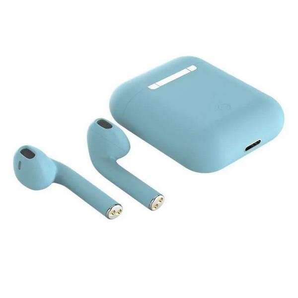 Imagem de Fone de Ouvido i12 Recarregável Bluetooth Touch + Case Azul