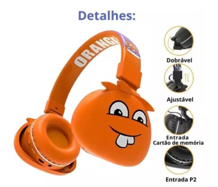 Imagem de Fone De Ouvido Infantil Bluetooth Mostrinho S/ Fio Divertido