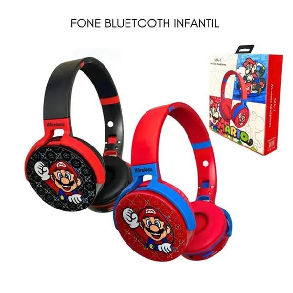 Imagem de Fone De Ouvido Infantil Personagem Super Mário Bros Sem Fio Bluetooth lançamento