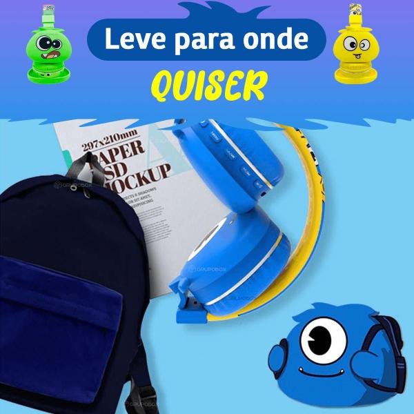 Imagem de Fone De Ouvido Infantil Sem Fio Conexão Bluetooth Monster FM