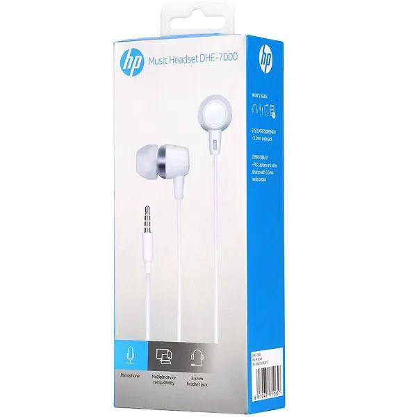 Imagem de Fone de Ouvido Intra Auricular Com Microfone HP Original Branco DHE-7000 HP