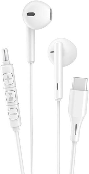 Imagem de Fone de Ouvido Intra-auricular USB-C KAIDI KD-726 Branco