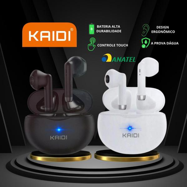 Imagem de Fone De Ouvido Kaidi Bluetooth 5.1 S/Fio Tws Kd-770 Branco