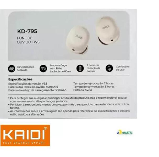 Imagem de Fone De Ouvido Kaidi Kd-795 Tws Bluetooth 5.3 795 Tws 771