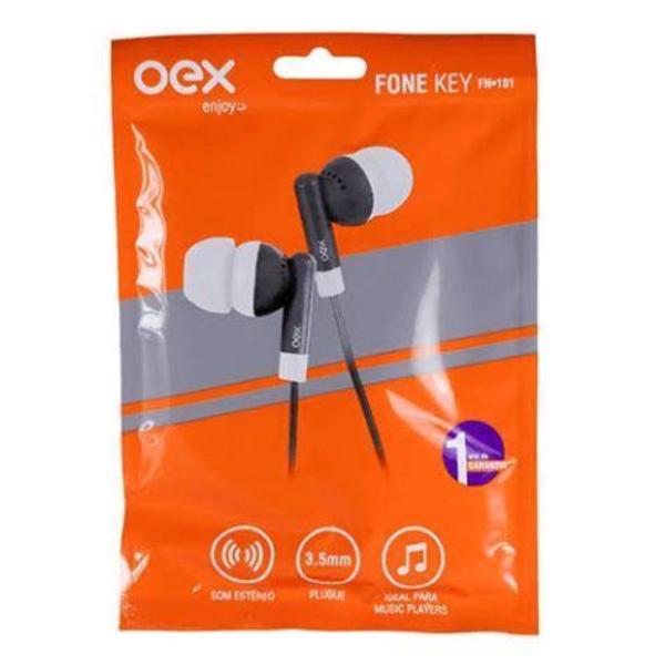 Imagem de Fone De Ouvido Key Oex Cinza Branco E Preto Fn101