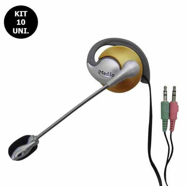 Imagem de Fone de ouvido microfone 10 unidades P2  Computador  whatsapp Headset